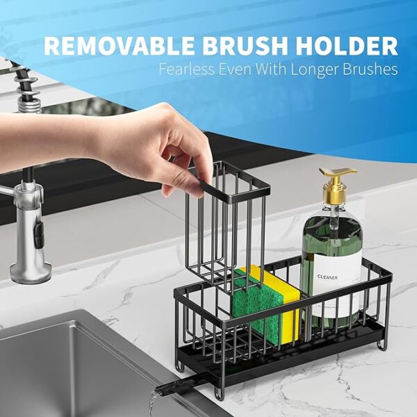 Cisily Black Sponge Holder for Kitchen Sink, - Image 4